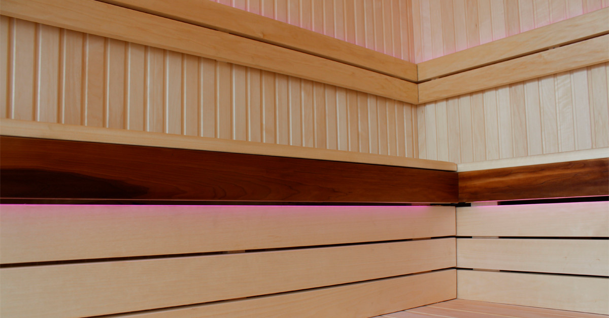 LED i sauna hos Vejen Idrætscenter