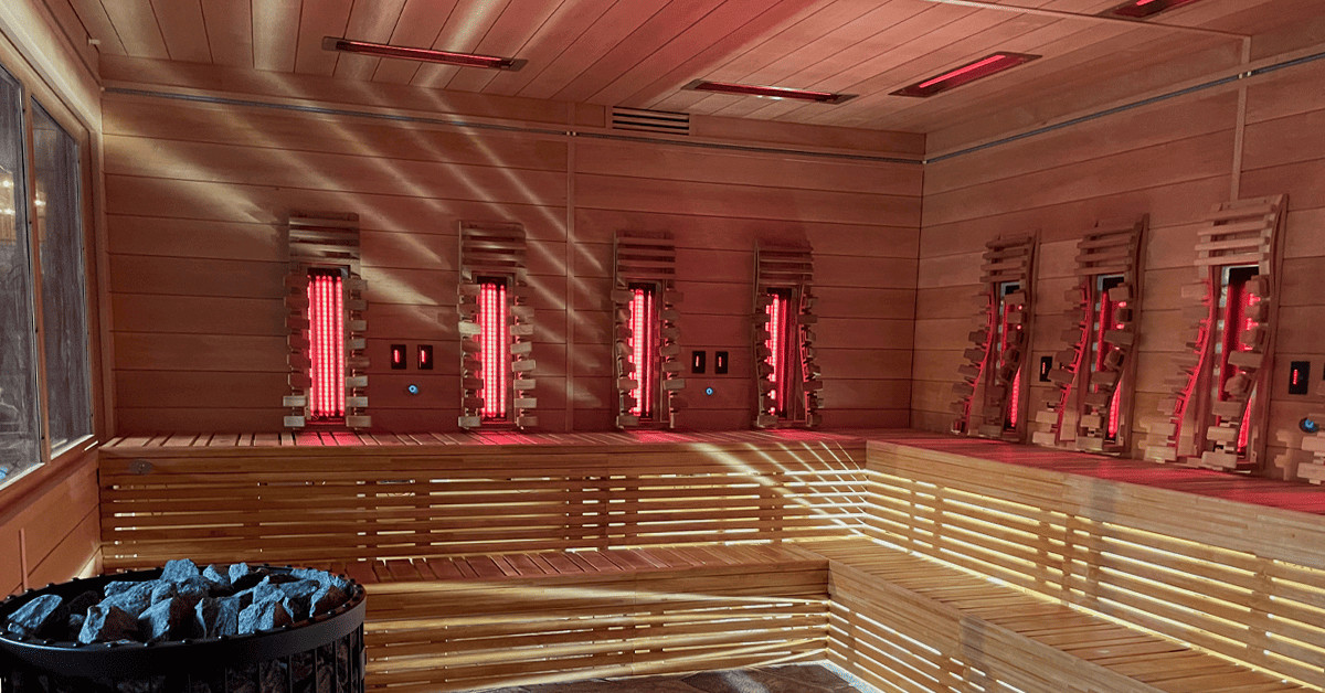 Lalandia IR-sauna. Badelandets tidligere biosauna er skiftet til en opgraderet stor sauna med infrarøde paneler.