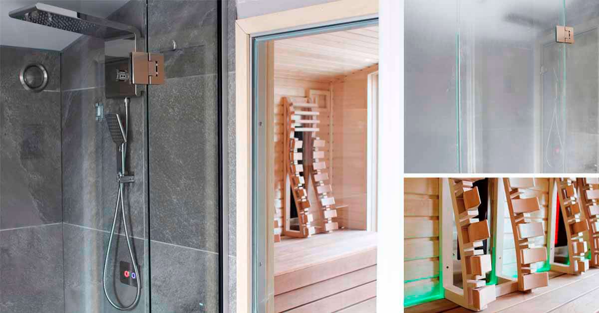 Mini-wellness i anneks - damp, regnvandsbrus og sauna med infrarød og ergonomiske rygstøtter