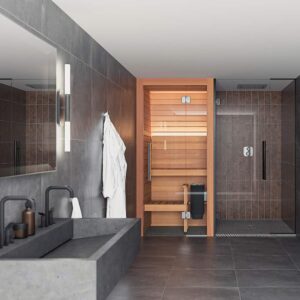 Cala mini - indendørs sauna - glas facade